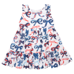Kelsey Dress- Red, White & Bows
