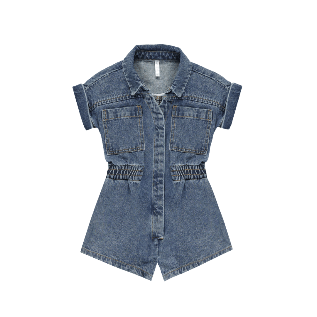 R+C Utility Romper- Indigo