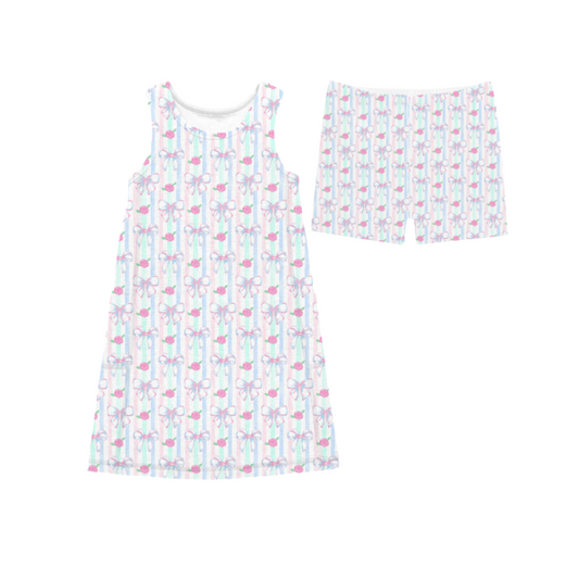 Tennis Dress & Shorts - Water Color Bows