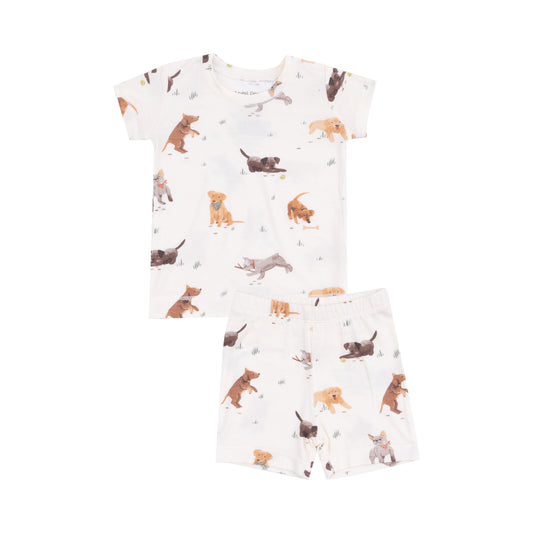 AD Lounge Short Set - Watercolor Puppies