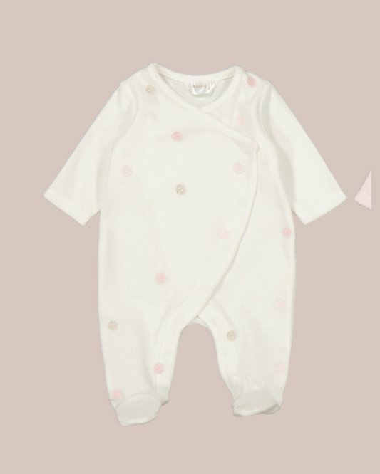 Velour Footie - White