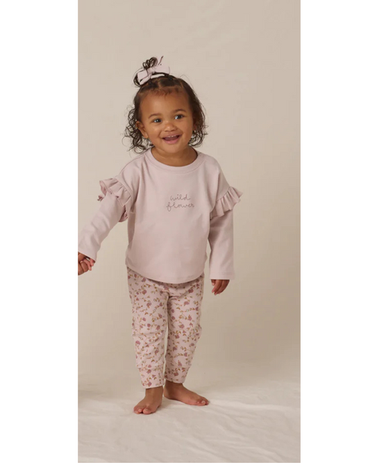 QM Ruffle Tee + Pant- Wild Flower/Garden