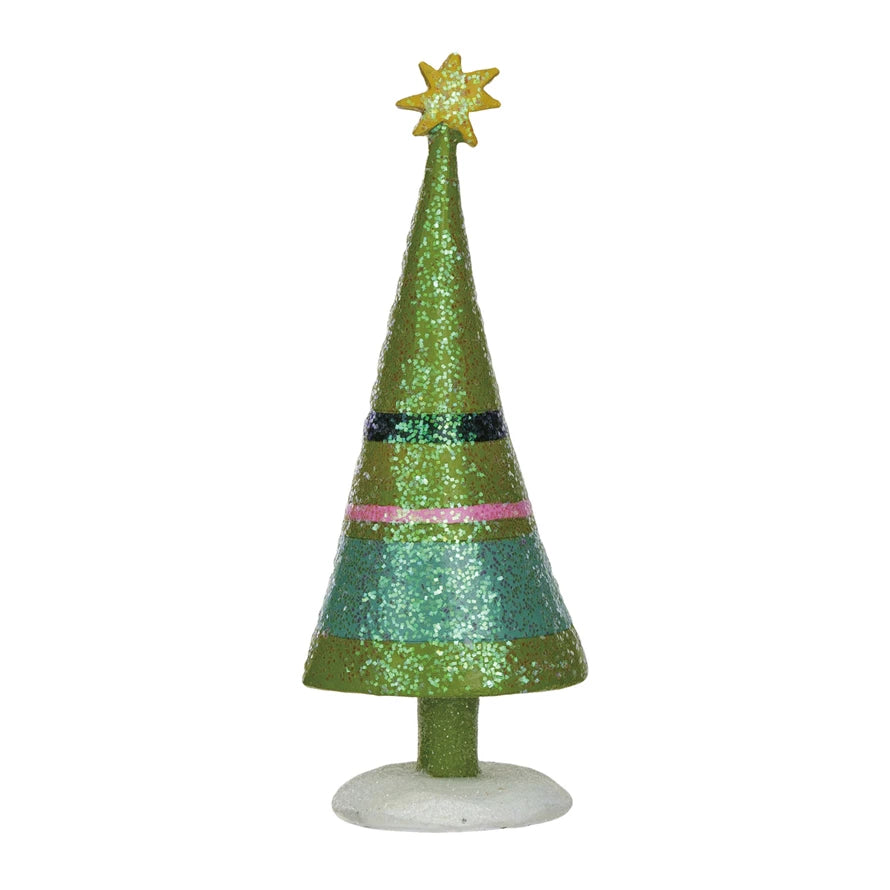 Resin Tree w/Stripes Glitter