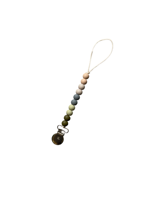 Molly Petite Pacifier/Toy Clip- Olive