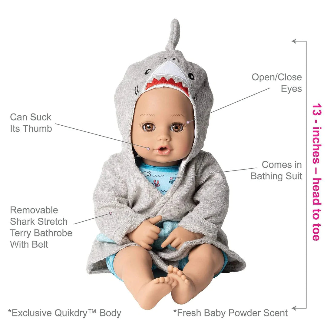 Adora BathTime Shark Baby Doll, Doll Clothes & Accessories Set