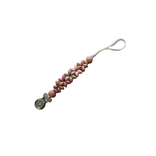 Mila Pacifier & Toy Clip: Baby Pink