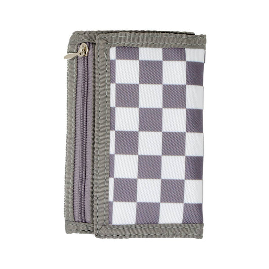 Checkered Wallet: Grey