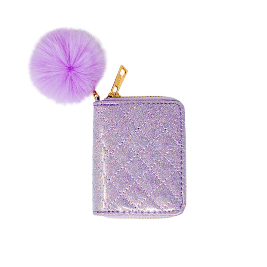 Sparkle Quilted Wallet-Purple