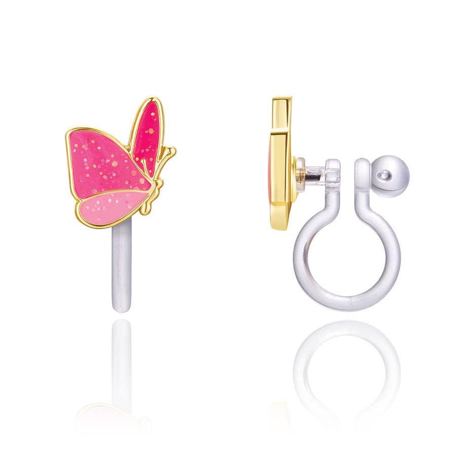 CLIP ON Cutie Earrings- Glitter Butterfly
