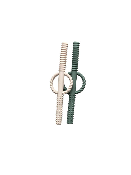 Teething Tube Teether Set - Dragonfly & White Sand
