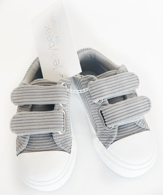 Grey Fabric Sneaker With Straps