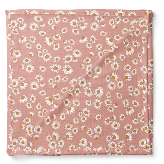 Muslin Swaddle  – Daisy Blush Pink