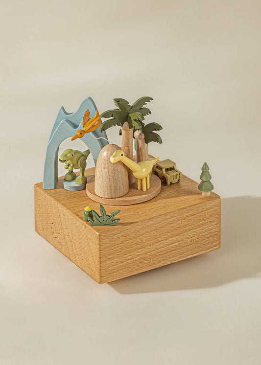 Wooden Music Box - DINOSAURES WORLD