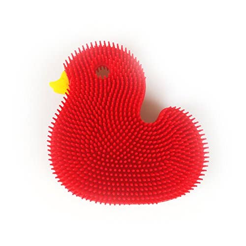 Red / Silicone Bath / Body Scrub / Toy: Duck