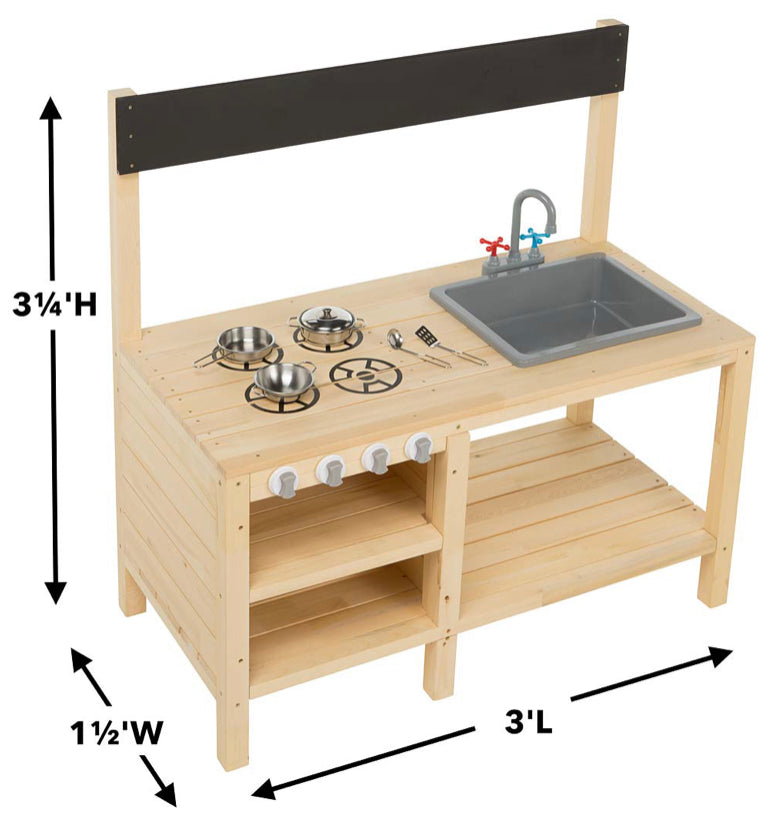 Wood Mud Kitchen Sensory Play Station