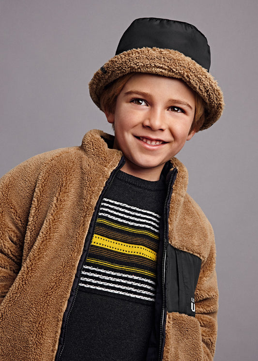 Brown & Black Reversible Sherpa Coat
